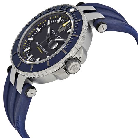 vak020016 versace|Versace VAK02 0016 Men's V Race Diver Rubber Blue Dial.